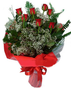 7 kırmızı gül buketi  Muğla çiçek , çiçekçi , çiçekçilik 
