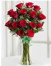 Cam vazo içerisinde 11 kırmızı gül vazosu  Muğla çiçek gönderme 