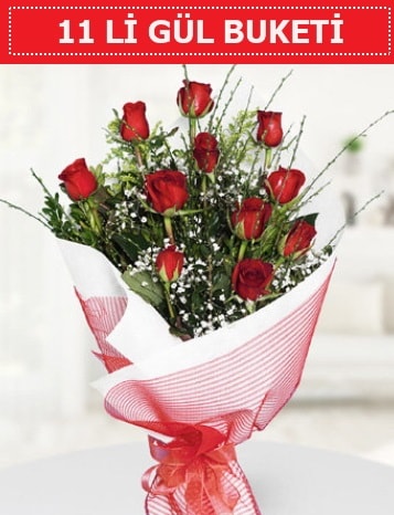 11 adet kırmızı gül buketi Aşk budur  Muğla çiçek siparişi vermek 